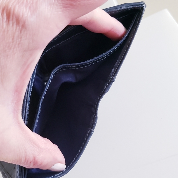 COACH Monogram Leather & Canvas Small Bifold Wallet - Picture 6 of 11